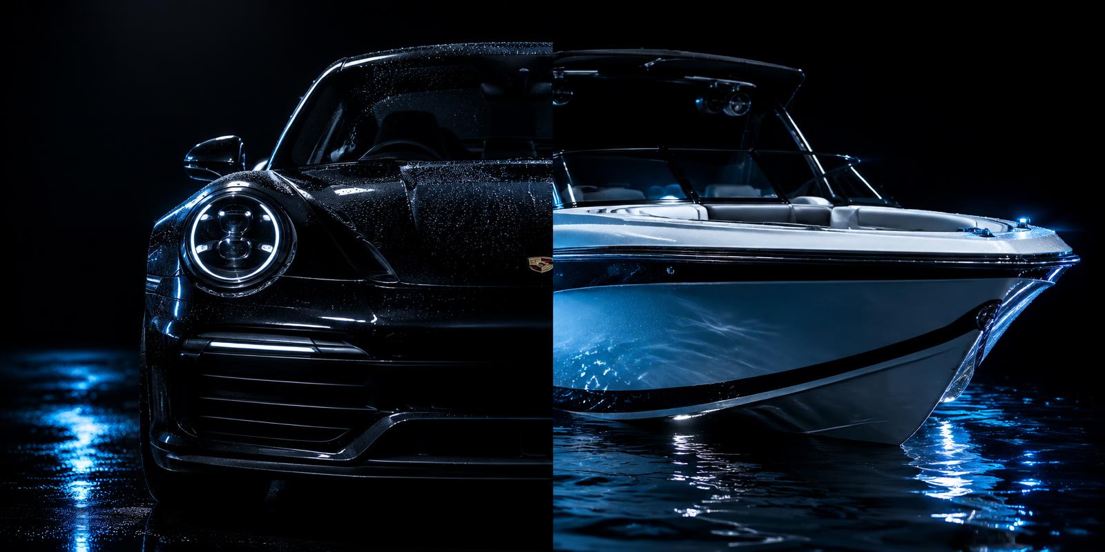 Detailed car and boat